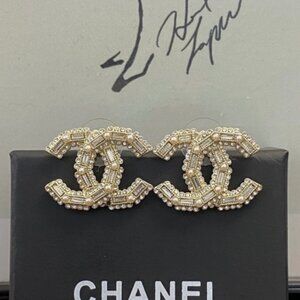 Chanel light gold color earrings